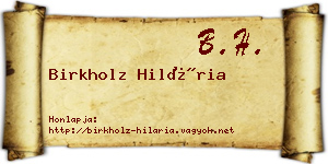 Birkholz Hilária névjegykártya